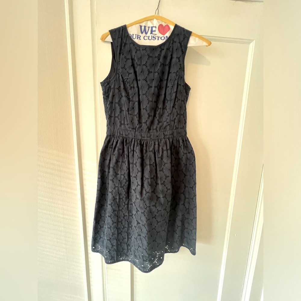 Brooks Brothers Navy Eyelet Sleeveless Dress Size 0